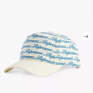REPRESENT Logo text-embroidered cotton-twill cap